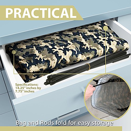 Lightning Deal Today! Extra Large & Tough Laundry Hamper - Waterproof Heavy Duty Nylon Washing Basket for Student Dorms, Sports, Camping & Fishing Trips. Makes Carrying All Your Dirty Gear A Cinch!