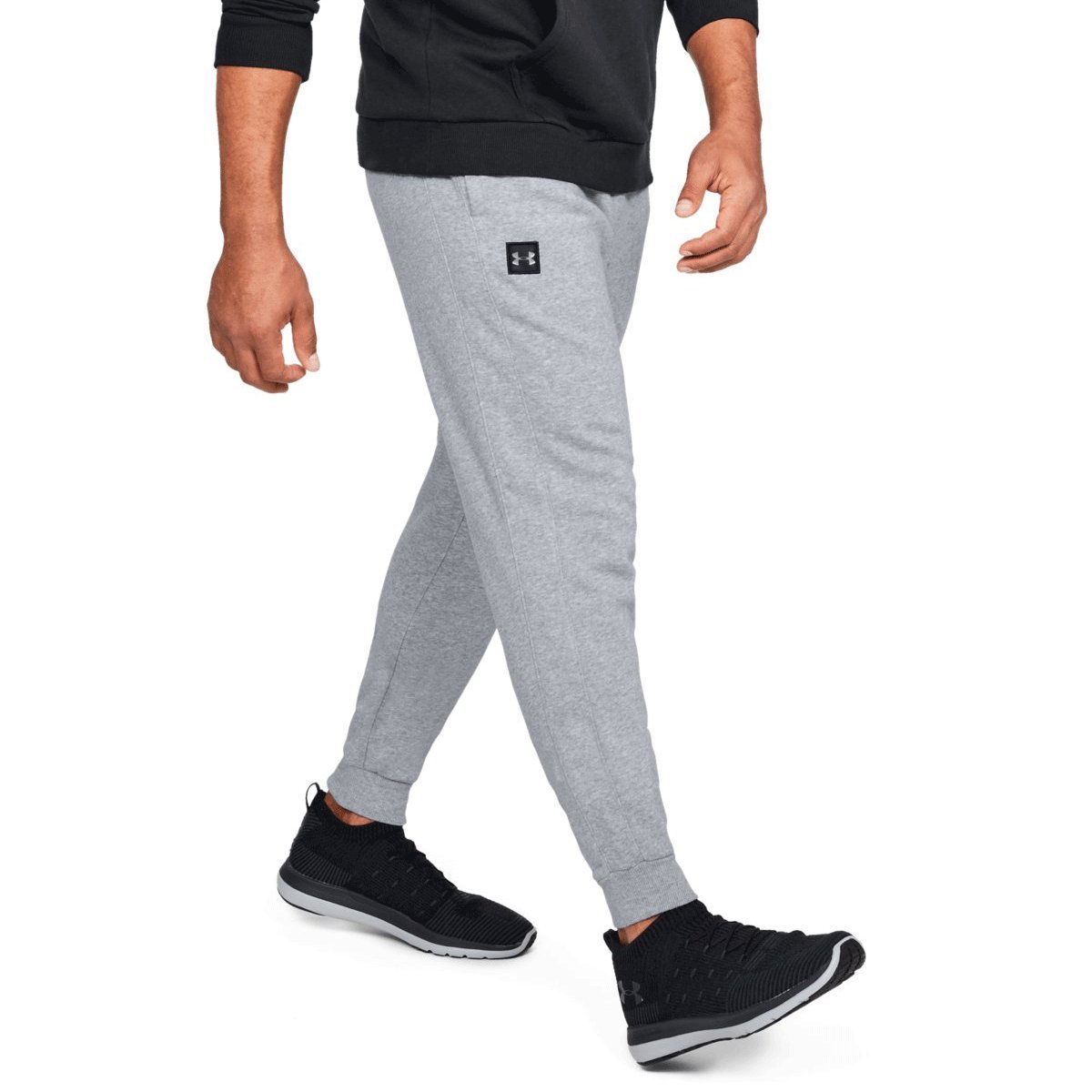 Under Armour Men Rival Fleece Jogger Rival Fleece Jogger Warm and Comfortable Fleece Tracksuit Bottoms, Jogger Bottoms with Pockets, Grey (Steel Light Heather/Black (036)), M (Manufacturer Size: M)