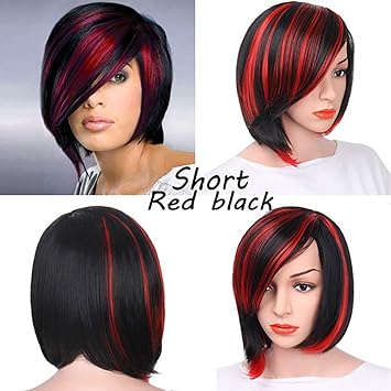 Amazon Com Therang Fashion Wig Short Haircut Curly Color Gradient
