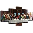 Last Supper Wall Art for Living Room Wall Decor Prints Frame Canvas Poster Christ Religious Painting Modern Artwork Jesus Christian Pictures Bedroom Decoration Ready to Hang(60''Wx32''H)