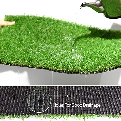 RoundLove Artificial Grass Turf Patch, 1" 4 Tone Synthetic Grass Mat w