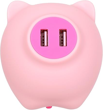 Amazon Momax Ledナイトライト 2usb充電器 光センサー 2 1a急速充電 授乳足元灯 かわいい萌え豚ムードランプ 多機能常夜灯 コンセント差込室内用 ピンク Momax セキュリティ センサーライト ホーム キッチン