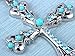 Alilang Silvery Tone Rhinestone Ornate Cross Pendant Necklace White Black Blue Green Pink