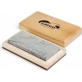 Bear &amp; Son 4" Sharpening and Honing Stone, 100% Natural Soft Arkansas Whetstone with Wood Storage Box, 2&Prime; X 4&Prime; X 0.5&rdquo; (80040)