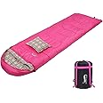Desert & Fox Cotton Flannel Sleeping Bags with Pillow, 4 Season Warm & Cold Weather Envelope Compression Sack, Lightweight & Portable Backpacking Sleeping Bag for Outdoor Camping, Hiking, Traveling