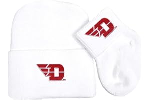 Future Tailgater Dayton Flyers Newborn Baby Knit Cap and Socks Set White