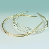 GAQWOK Multi Layers Metal Headbands for Women - Set of 2 Elegant Gold Tone Head Bands with Rhinestones Appliques Suitable for Every Occasion