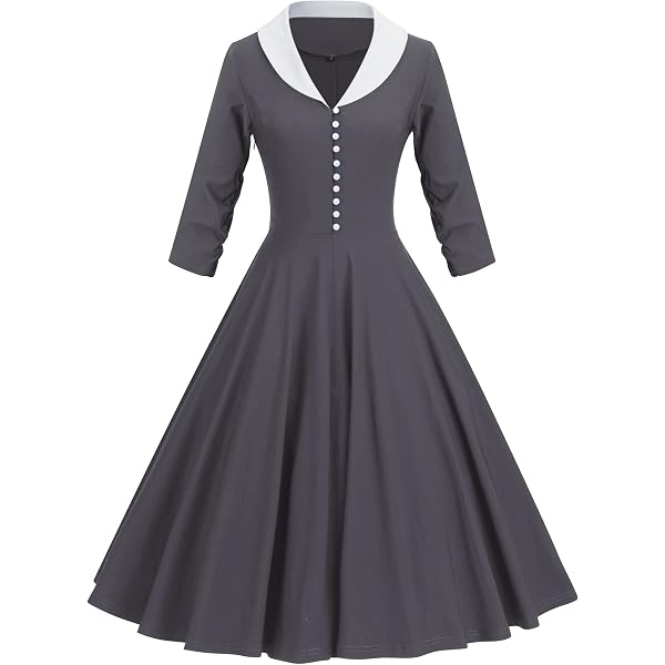 GownTown Women’s 1950s Vintage Swing Dress – Retro Prom Dress With Pockets - View #10