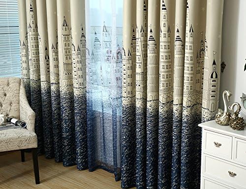 Full blackout curtains finished shade cloth thick boy children kids room bay window custom special clearance