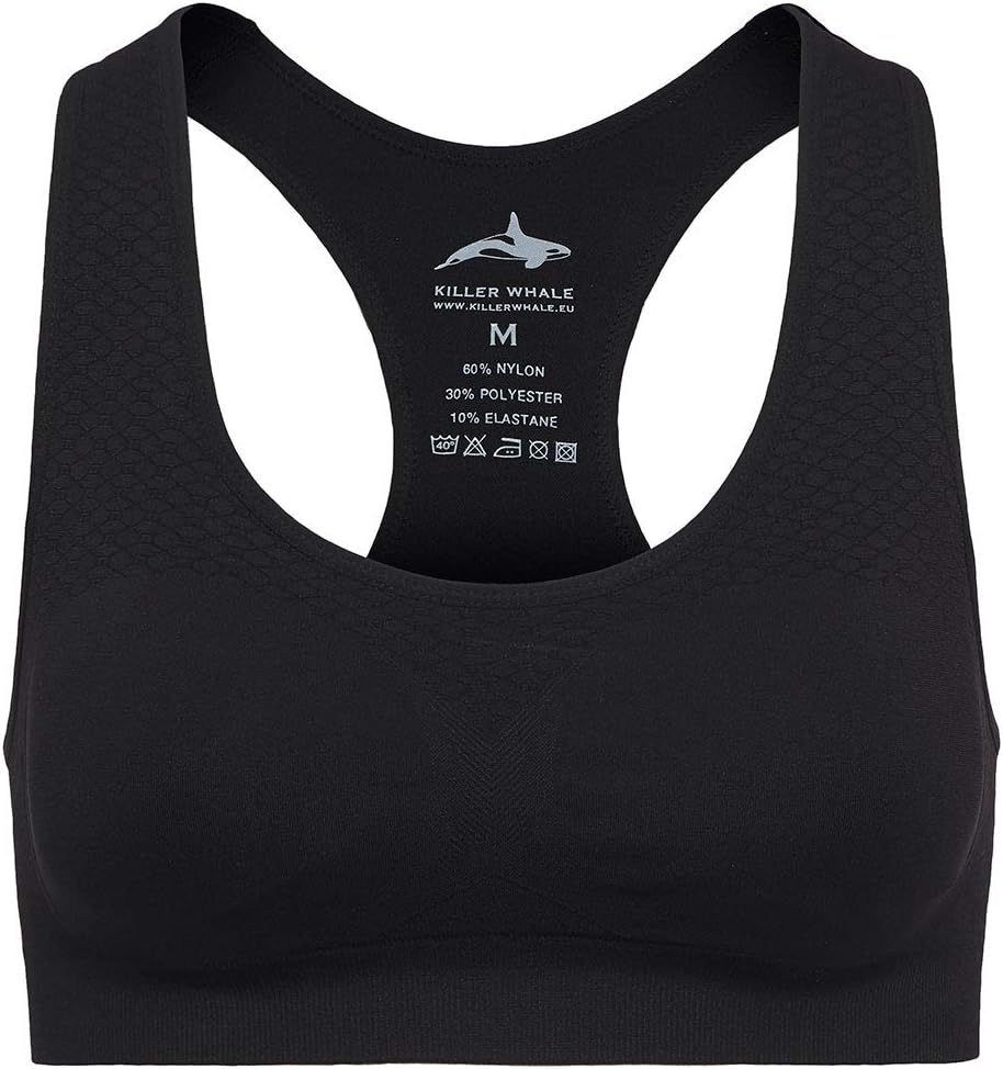 Killer Whale Sports Bra Women High Impact Padded Compression Elastic Slim Fit