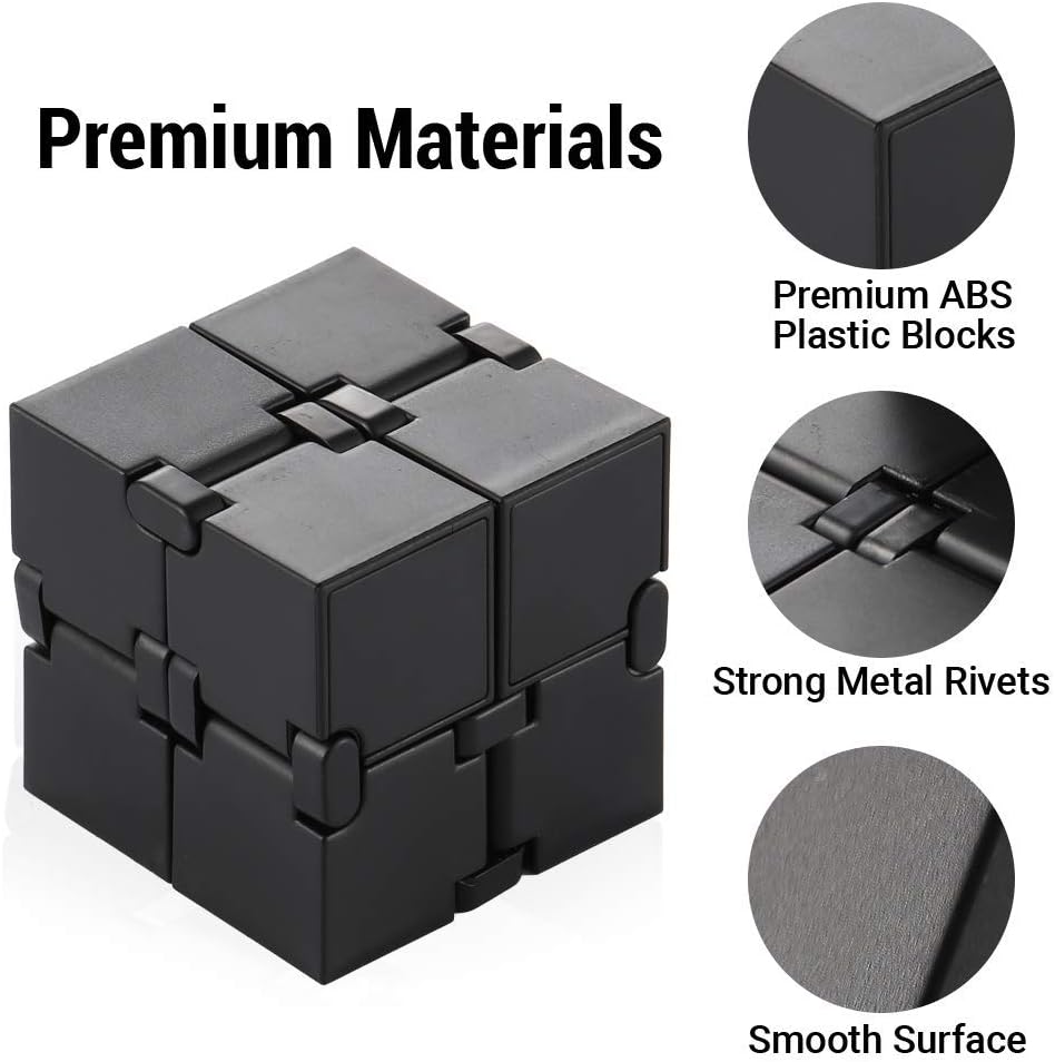Infinity Cube Fidget Toy, Sensory Tool EDC Fidgeting Game for Kids and Adults, Cool Mini Gadget Best for Stress and Anxiety Relief and Kill Time, Unique Idea that is Light on the Fingers and Hands: Toys & Games