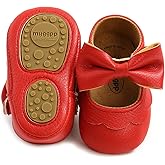 LAFEGEN Baby Girls Mary Jane Flats with Bownot Non Slip Soft Sole PU Leather Newborn Infant Toddler First Walker Cirb Dress Shoes
