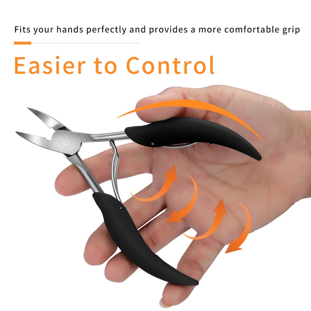 Toe Nail Clippers for Thick Ingrown Toenails, Heavy Duty Podiatrist Toenail Clipper with Easy Grip Handle, Stainless Steel Nails Scissors for Seniors, Men, Adults (Included One Nail File): Beauty