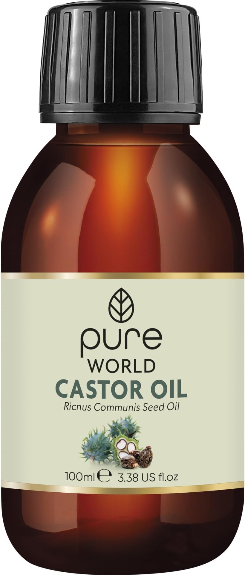 Pure World Castor Oil 100ml Natural Cold Pressed 100% Pure Hexane Free