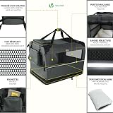 VOUNOT Pet Carrier Bag Portable Foldable Dog Cat Travel Carrier 3 Doors Grey view 5