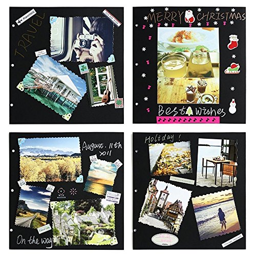 ToiM New DIY Album Wedding Scrapbook Vintage Photo Album Leatherette Cover DIY Retro and Elegant Handmade Album Self-paste Album (“Forever Memory”)
