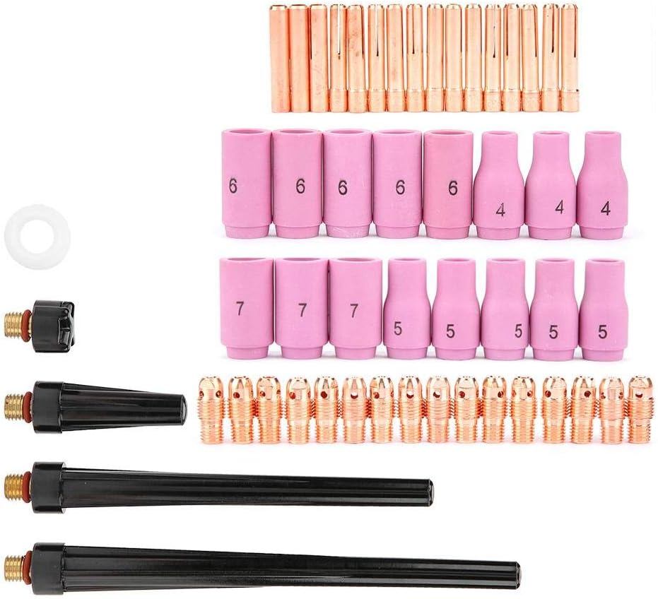 53pcs TIG Welding Torch Body Parts Gas Lens Nozzle Collet Cup Kit Welding Torch Parts Plasma Cutter Consumables for WP-9 20 25 - Image 3