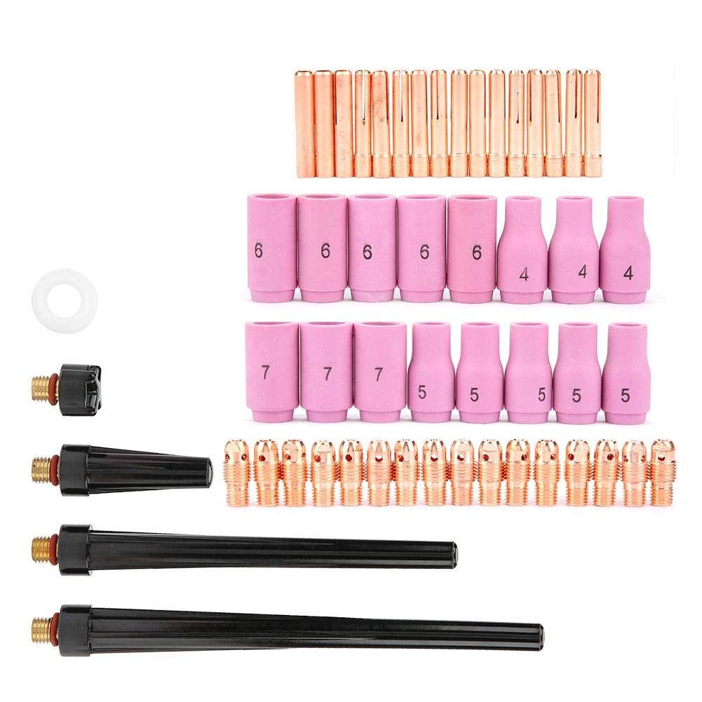 53pcs TIG Welding Torch Body Parts Gas Lens Nozzle Collet Cup Kit Welding Torch Parts Plasma Cutter Consumables for WP-9 20 25