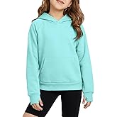 Yesfashion Girls Thin Hoodie Sweatshirt Fall Lightweight Pullover Christmas Top Tshirt with Thumb Hole for 5-14 Years