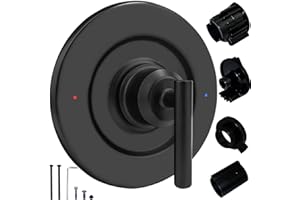 MODOO Replacement for Moen T2901BL Gibson Posi-Temp Valve Trim Kit, T2901bl valve trim kit, T2901BL Black Shower Lever Handle, Durable Solid Metal, Matte Black (Note: not included 2510 valve)