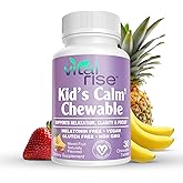 Vital Rise Kids Magnesium Chewable Tablets - Sugar-Free & Melatonin-Free Supplement for Calm, Focus & Healthy Stress Balance with Fast-Absorbing Magnesium + L-Theanine, Mixed Fruit Flavor (30 Count)