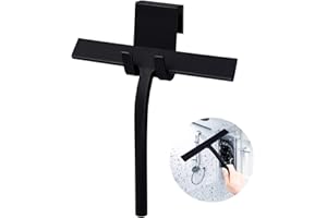 Shower Squeegee,9-Inch Black Silicone Scraper，Stainless-Steel Core，It is Suitable for Shower Glass Doors Window, Glass, Bathr