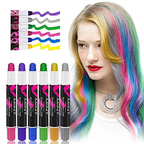 6 colors hair dyeing chalk set - metallic glitter nonto…