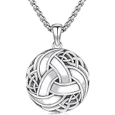 Viking Runes Necklace 925 Sterling Silver Celtic Knot/Raven/Wolf Norse Mythology Protection Pendant Amulet Jewelry Birthday Gifts for Men Women