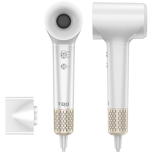 TQQ Hair Dryer, 200 Million Negative Ionic Hairdryer, 110, 000 RPM High Speed Brushless Motor Blow Dryer for 2min Fast Drying, 57dB Low Noise Travel Hairdryers for Women and Men