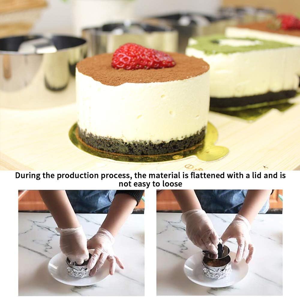 Napravi Rs Ustensiles A Patisserie Patisserie Achort 5 Pcs Set Moule A Gateau En Acier Inoxydable Moules A Patisserie Mousse Anneau De Cuisson Avec Poussoir 3 X 3 Pouces Pour Desserts