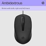 HP 150 Wired Mouse USB Type-A 1600 DPI Ambidextrous Black view 4