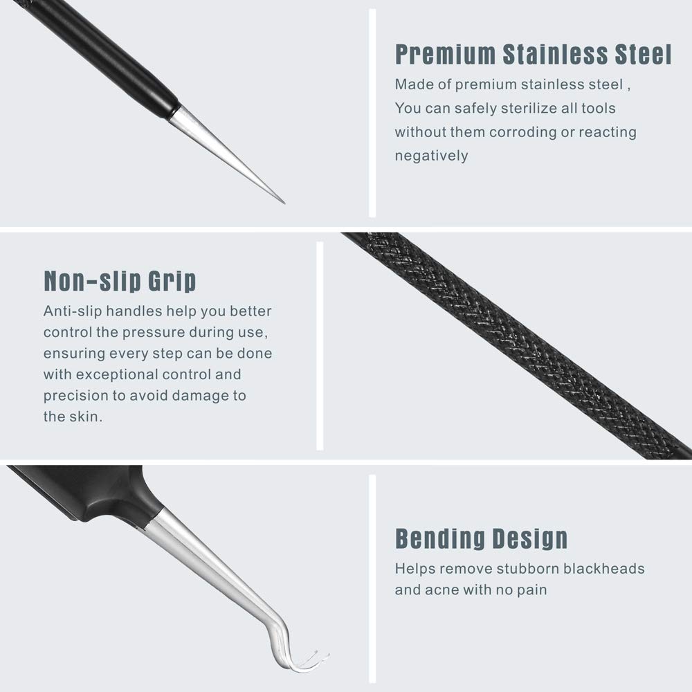 Tomata Blackhead Remover Comedone Extractor - (6 Piece Kit) - Professional Stainless Pimples Comedone Extractor Removal Tool: Beauty