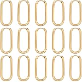 UNICRAFTALE 16 Pcs Gold Huggie Hoop Earrings 23.5mm Oval Endless Hoop Earrings Stainless Steel Huggie Earring Small Sleeper Piercing Earring Set for Jewelry Making