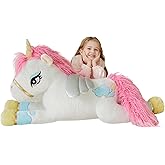IKASA Giant Unicorn Stuffed Animal Plush Toy,Large Big Jumbo Soft Toys,43" Huge Cute Plushy Fluffy Plushie,Gifts for Kids Girls Girlfriend Children