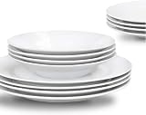 Sabichi 12pc Day to White Dinner Set Porcelain Microwave Safe Dishwasher Safe view 2