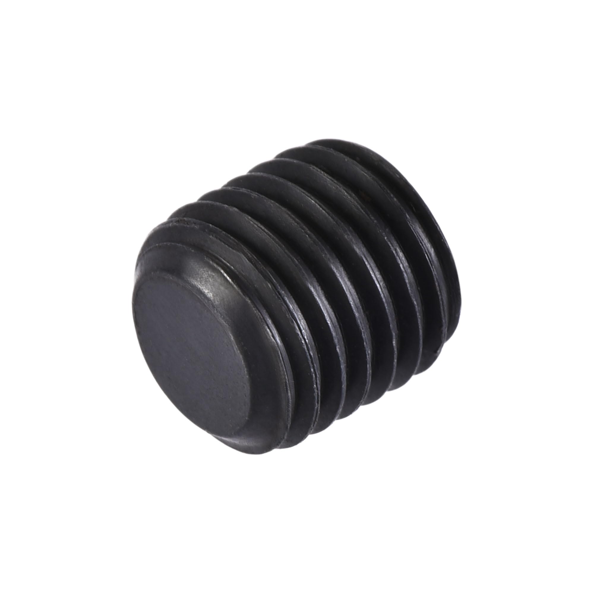 sourcing map Carbon Steel Internal Hex Thread Socket Pipe Plug, M8x1 Male Thread Black Pipe Cap, for Garden Pipe Pneumatic Solenoid Valve, 20Pcs