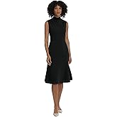Maggy London Womens Sleeveless Cowl Neck Dress with Fluted Skirt Office Workwear