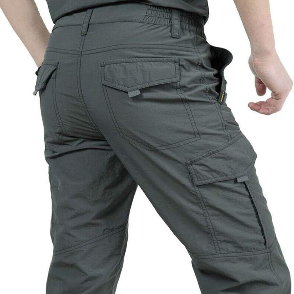 WDXPYA Herren Cargo Hose,Schnelltrocknende Graue Freizeithose Herren