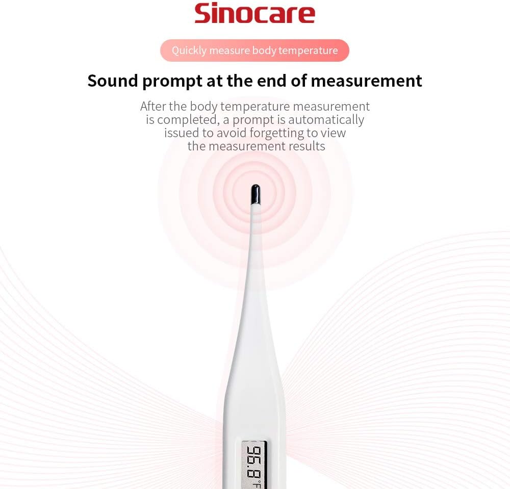 Digital Thermometer Oral, Sinocare Fever Thermometer for Adults, Basal Body Temperature Monitor, Electronic Axillary Underarm, Waterproof, Medical Rectal, Armpit Device - in Adults，Kids, Babies: Health & Personal Care