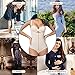 SHAPERX Camellias Women's Faja Seamless Firm Control Shapewear Zipper Closure Open Bust Bodysuit Body Shaper Slimmer Shaperwear Beige, SZ70950-Beige-3XL