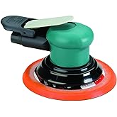 Dynabrade 59025 Non-Vacuum Dynorbital-Spirit Random Orbital Sander, 6" Dia. | 0.25 hp, 12,000 RPM, 3/16" Dia. Orbit, Rear Exhaust, 1/4" NPT Air Inlet, Palm, Vinyl, Rotary Vane, for Polishing, Sanding