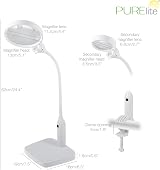 PURElite Multi-Use LED Magnifying Lamp White 1.8x 3x Table Clamp view 5