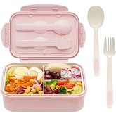 LOVINA Bento Boxes for Adults - 1100ML Bento Lunch Box Container For Kids | Built-in Spoon &amp; Fork - Durable for On-the-Go Meal, BPA-Free and Food-Safe Materials(Pink)
