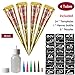COKOHAPPY Temporary Tattoo Kit, 4 Tube Brown Paste Cone Indian Body Art Painting Drawing with 24 x adhesive Stencil, 1 x Applicator Bottle and 5 x Plastic Nozzle