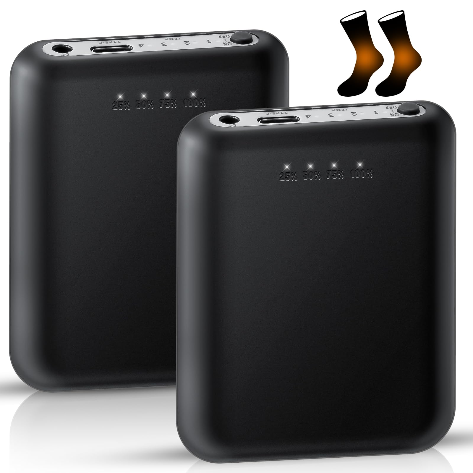 Photo 1 of 2PCS Rechargeable Batteries 5V 5000mAh for Heated Socks, 4 Heating Settings Large Capacity Replacement Li-Polymer Battery