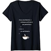 Women's Programming Coffee Software Engineer Developer Programmer V-Neck T-Shirt