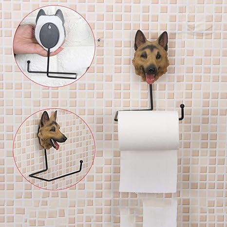 Amazon Co Jp クリエイティブトイレットペーパーホルダー犬バスルームトイレバスルームトイレットペーパーボックストイレット トレイハンドタオルボックスブラケットロールペーパーチューブラック 色 テディ ホーム キッチン