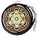 Black Tourmaline and SBB Coil | Two Sided Medallion | Reiki Metatron's Cube/Merkaba with 7 Chakra Crystals | EMF Protection and Sleep Aid | Orgone Pendant with Complimentary Leather Neck Cord and Bag