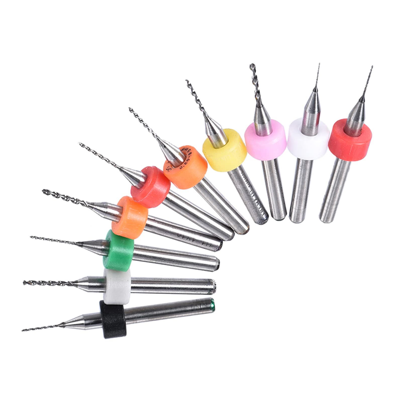 CoCud Micro PCB Drill Bits, 1/8" Shank 0.3mm-1.2mm Cutting Edge, Print Circuit Board Drill Bit - (Applications: for CNC Drilling Engraving Machine), 2-Set (20-Pieces)