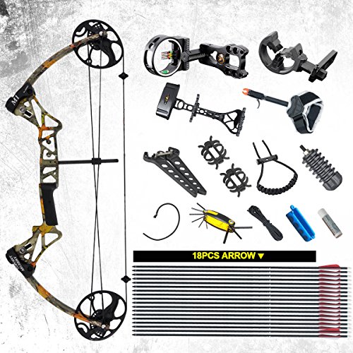 Compound Bow Package,M1,19â€-30â€ Draw Length,19-70Lbs Draw Weight,320fps IBO (Forest-camo)